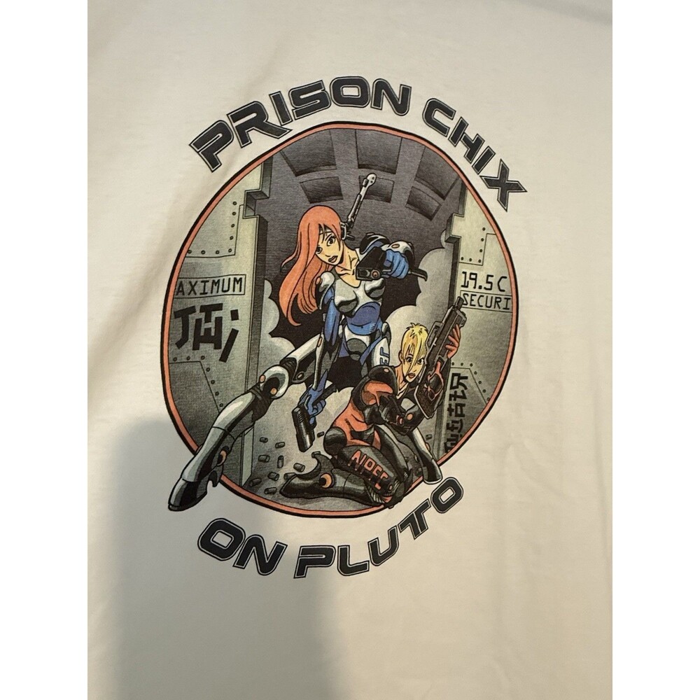 Prison Chix On Pluto NPFC.org Shirt JERZEES “I'm innocent, I swear” RARE Sz L - Picture 2 of 16